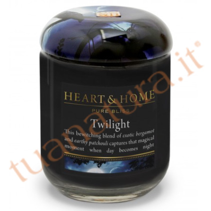 Candele Profumate Heart Home.Candela Grande Di Cera Di Soia Fragranza Twilight Autonomia 70 Ore